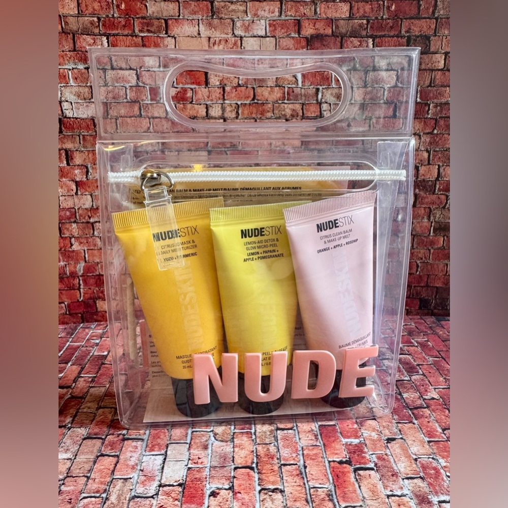 NUDESTIX Skincare Set with 3 steps: Cleans, Exfoliate, Moisturize. Brand New